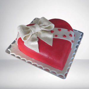 Heart Shape Cake in Red Colour